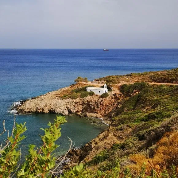 Rocky coastline path for walking near the house