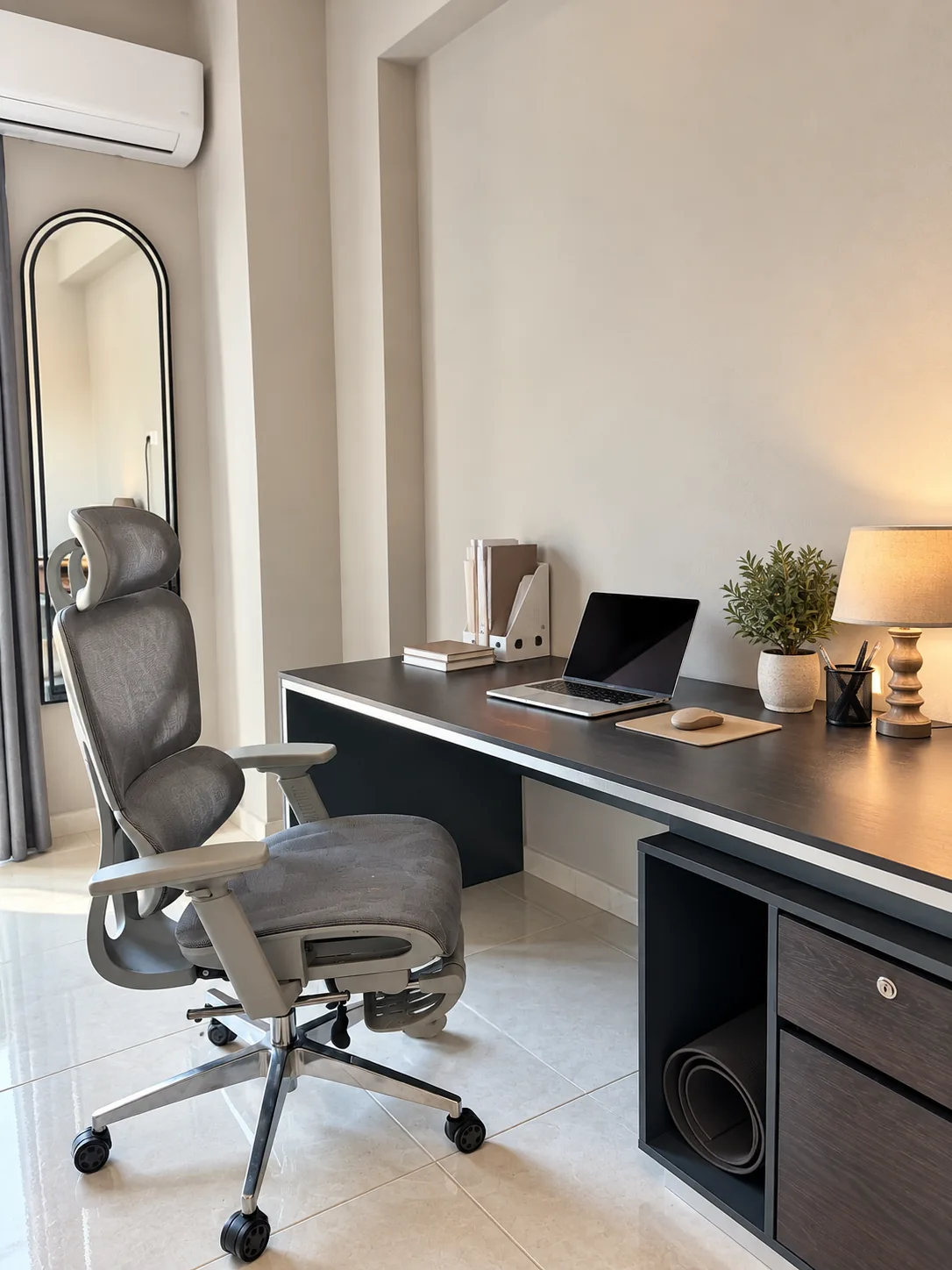 Desk corner for remote work with Starlink internet