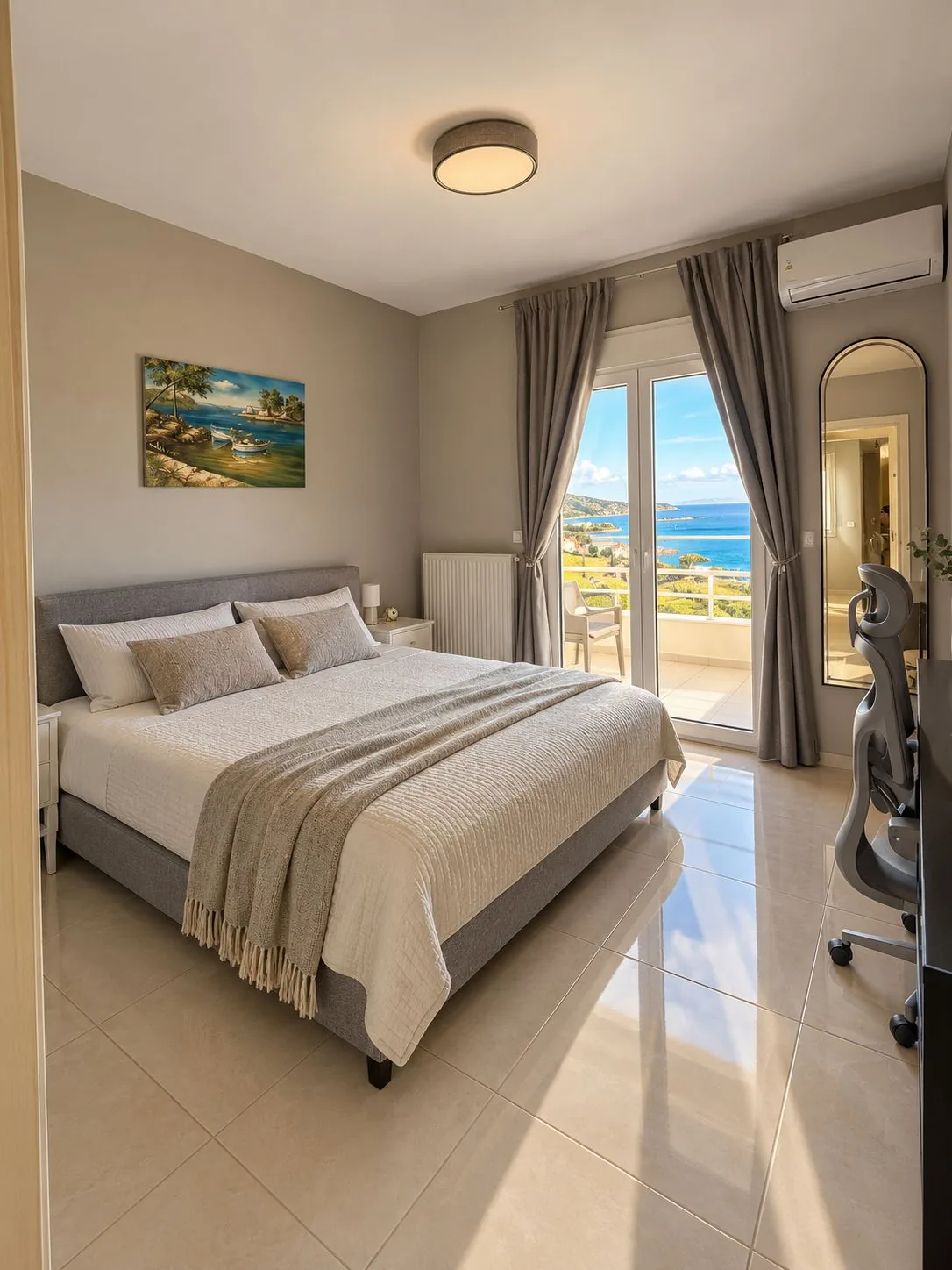Principal bedroom of the holiday house in Agia Pelagia, Kythira