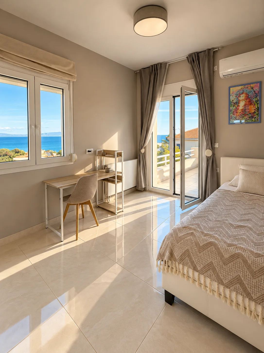 Third bedroom of the rental house on Kythira island