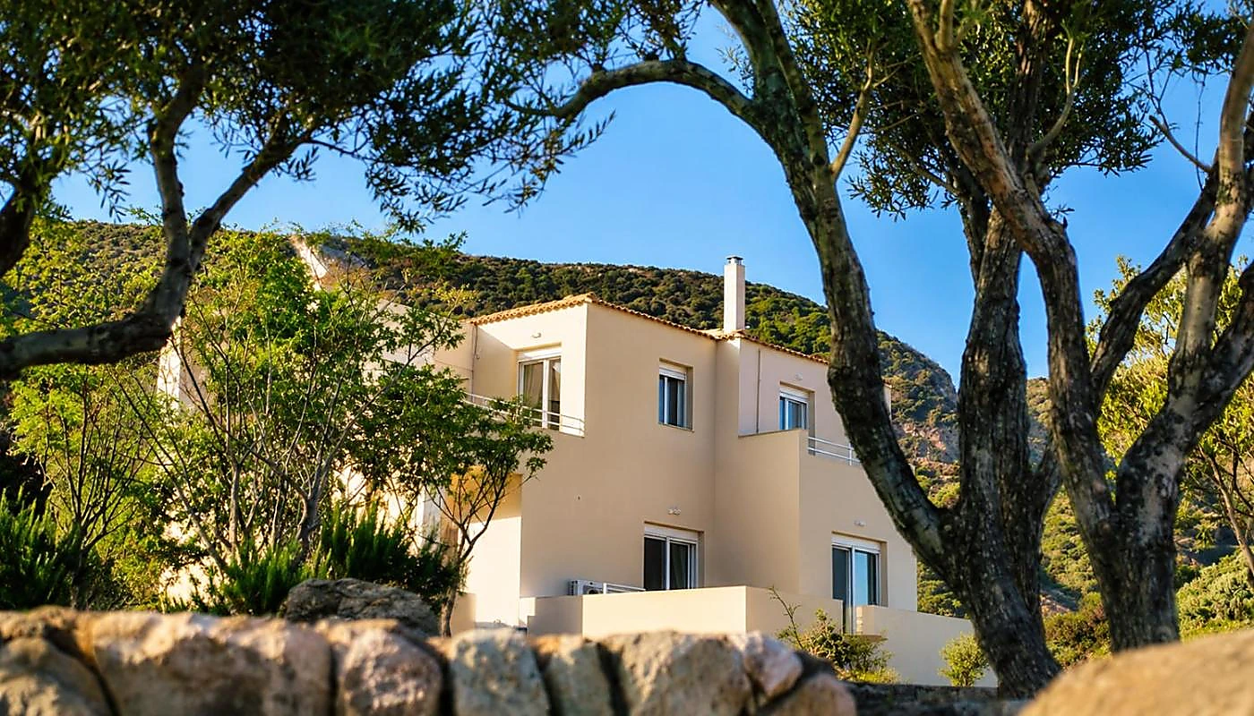 Kythira House among olive trees