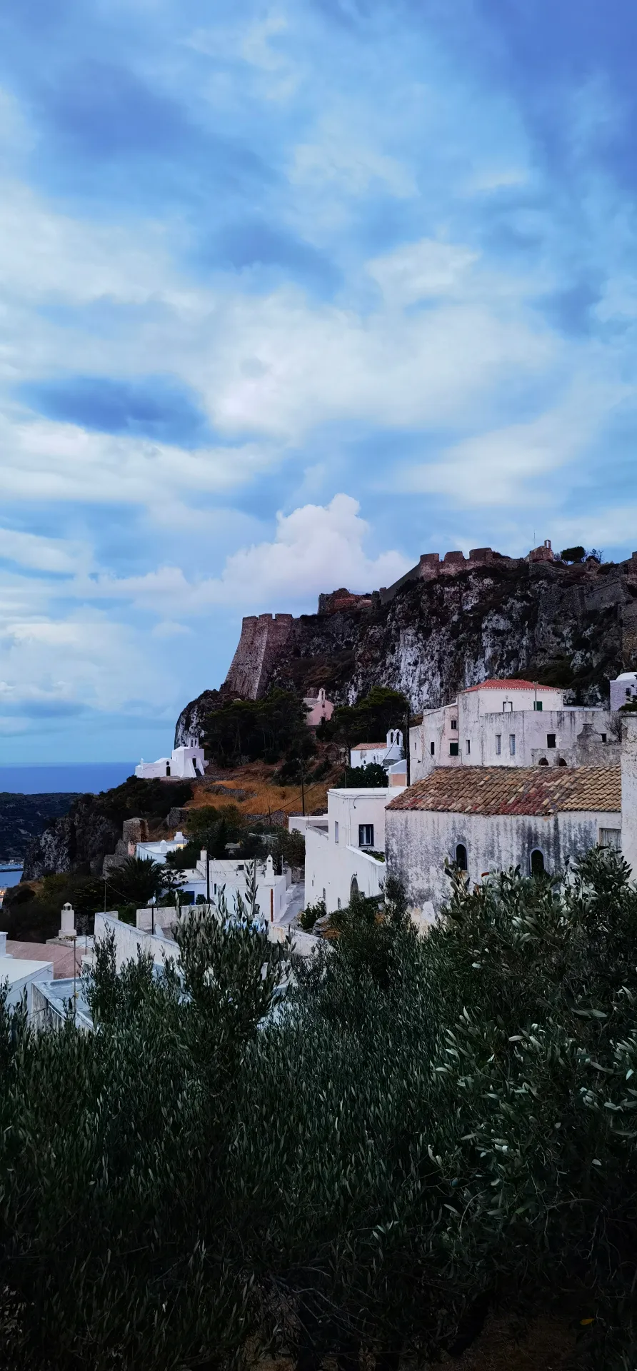 Chora Castle by moonlight